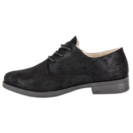 Zapatos cómodos atados negro 5