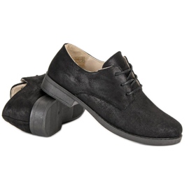 Zapatos cómodos atados negro 6