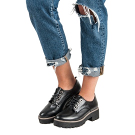 Zapatos con cordones de moda negro 1