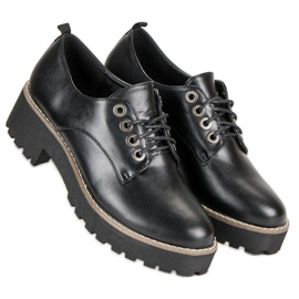 Zapatos con cordones de moda negro 6