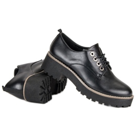 Zapatos con cordones de moda negro 5