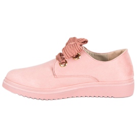 Zapatillas de ante con cordones rosado 5