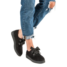 Zapatillas de ante con cordones negro 1 Zapatillas de ante con cordones negro 1