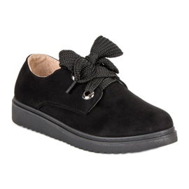 Zapatillas de ante con cordones negro 3