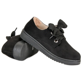 Zapatillas de ante con cordones negro 5
