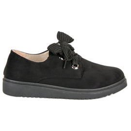 Zapatillas de ante con cordones negro 7