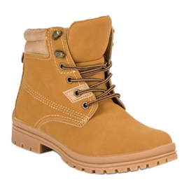 Botas de montaña con cordones camel marrón 3