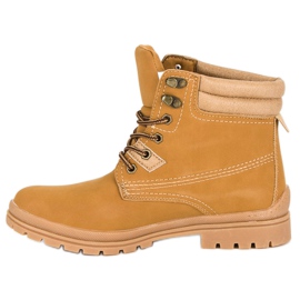 Botas de montaña con cordones camel marrón 4