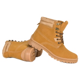 Botas de montaña con cordones camel marrón 5