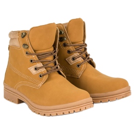 Botas de montaña con cordones camel marrón 6