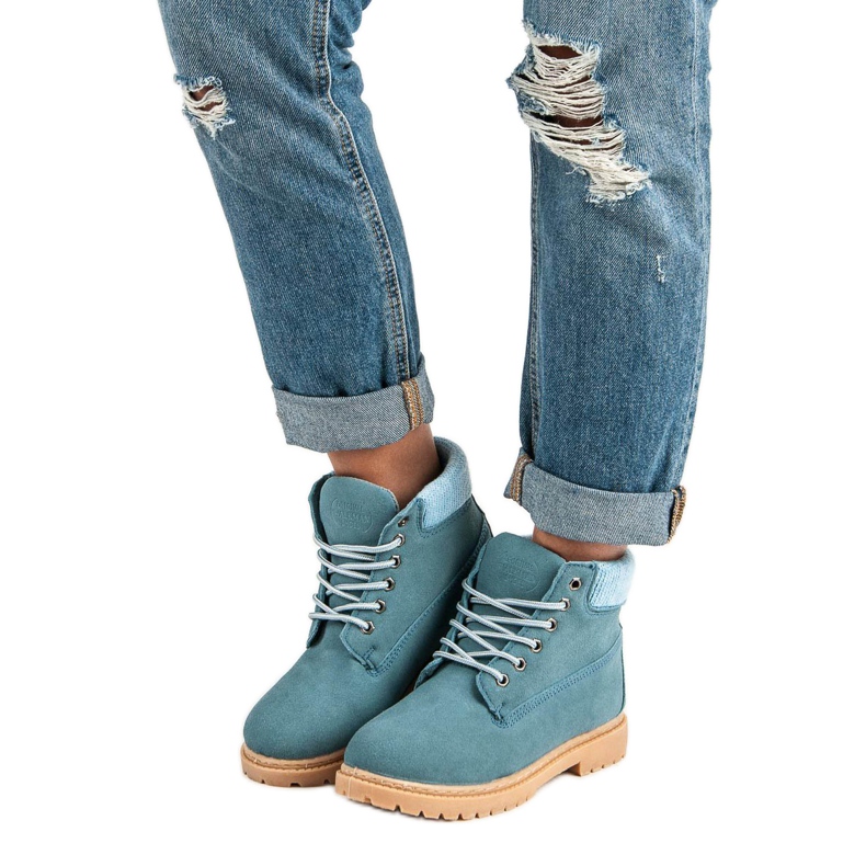 Original Walkman Shoes Botas de cuero azul 2