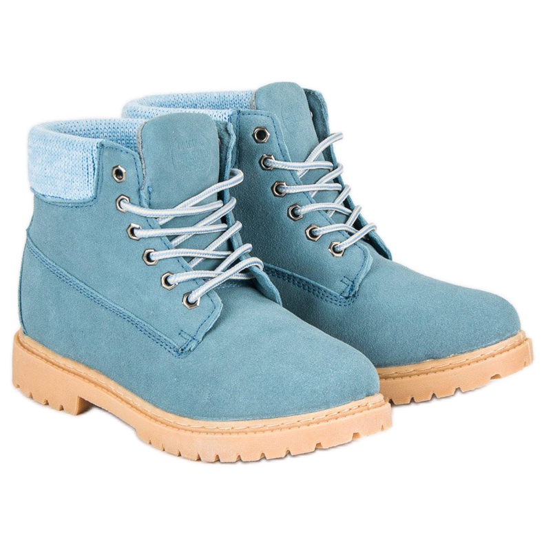 Original Walkman Shoes Botas de cuero azul 1