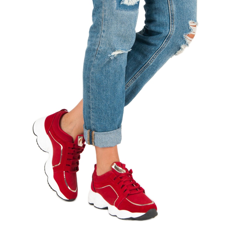 Vices Vicios de calzado deportivo de gamuza rojo 2