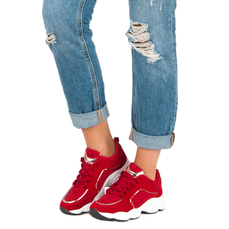 Vices Vicios de calzado deportivo de gamuza rojo 1