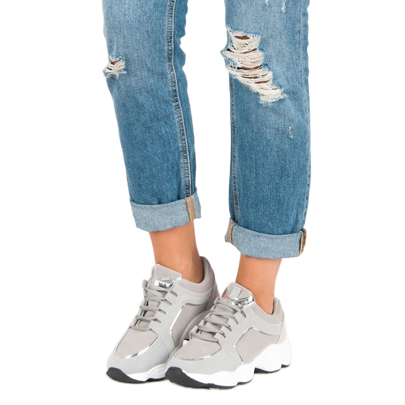 Vices Vicios de calzado deportivo de gamuza gris 1