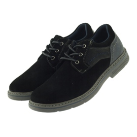 McKey Zapatos ante hombre 285 negro azul marino 4