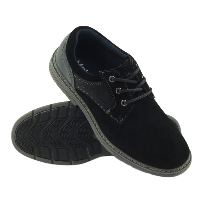 McKey Zapatos ante hombre 285 negro azul marino 3