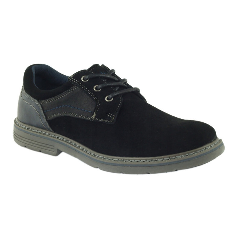 McKey Zapatos ante hombre 285 negro azul marino 1