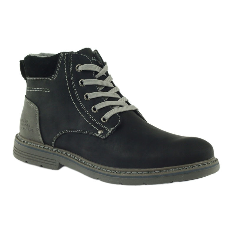 McKey Botas negras con cordones para hombre 288 negro gris 1 McKey Botas negras con cordones para hombre 288 negro gris 1
