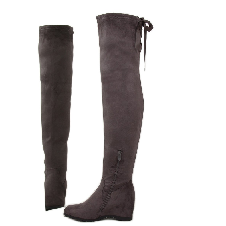 Gris Botas altas con cuña 168-139 Gris 1 Gris Botas altas con cuña 168-139 Gris 1