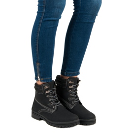 Botas de montaña negras atadas negro 1 Botas de montaña negras atadas negro 1