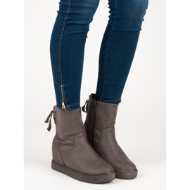 Bestelle Botas de cuña burdeos gris 1 Bestelle Botas de cuña burdeos gris 1