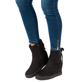 Bestelle Botas de cuña burdeos negro 1
