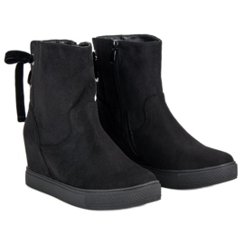 Bestelle Botas de cuña burdeos negro 5