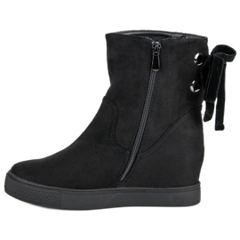 Bestelle Botas de cuña burdeos negro 3