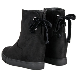 Bestelle Botas de cuña burdeos negro 4