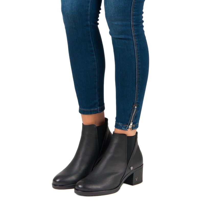 Botines Botines Chelsea en Tacón VINCEZA negro 1