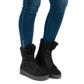 Bello Star Botas de nieve de gamuza negro 1
