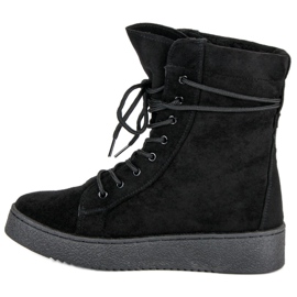Bello Star Botas de nieve de gamuza negro 3