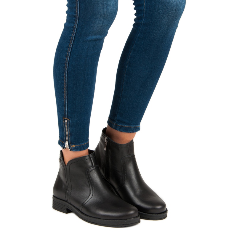 Botas bajas en la cremallera VINCEZA negro 1 Botas bajas en la cremallera VINCEZA negro 1