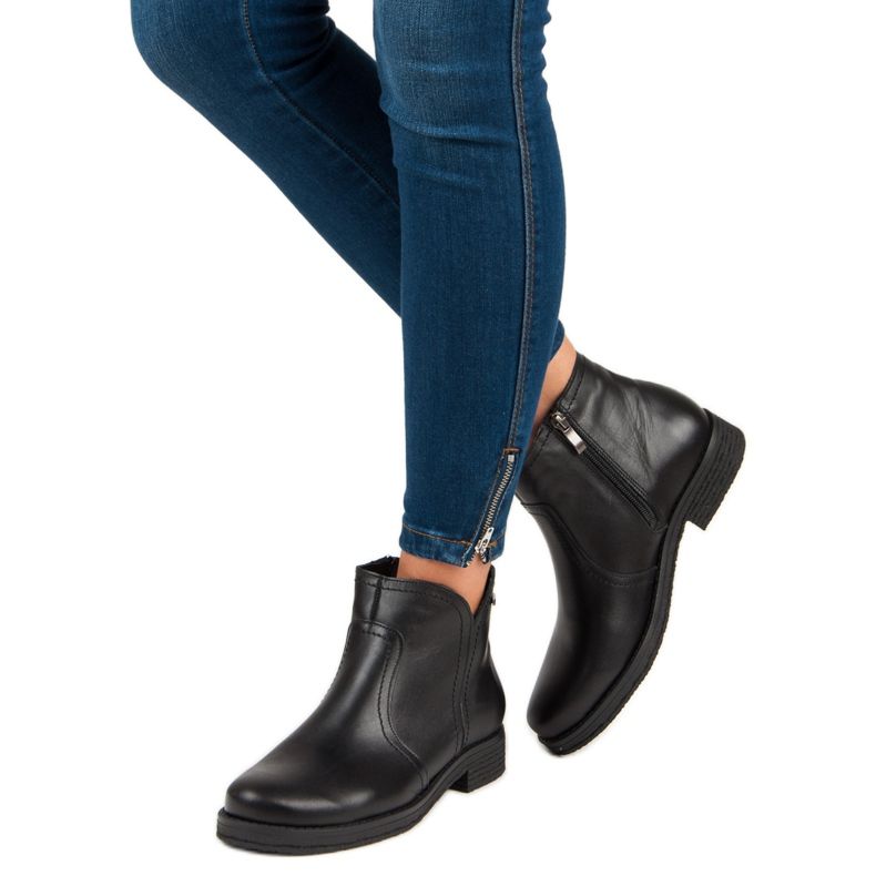 Botas bajas en la cremallera VINCEZA negro 2