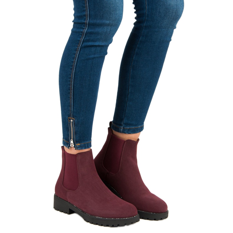 Seastar Botas casuales de Jodhpur negro rojo 1 Seastar Botas casuales de Jodhpur negro rojo 1