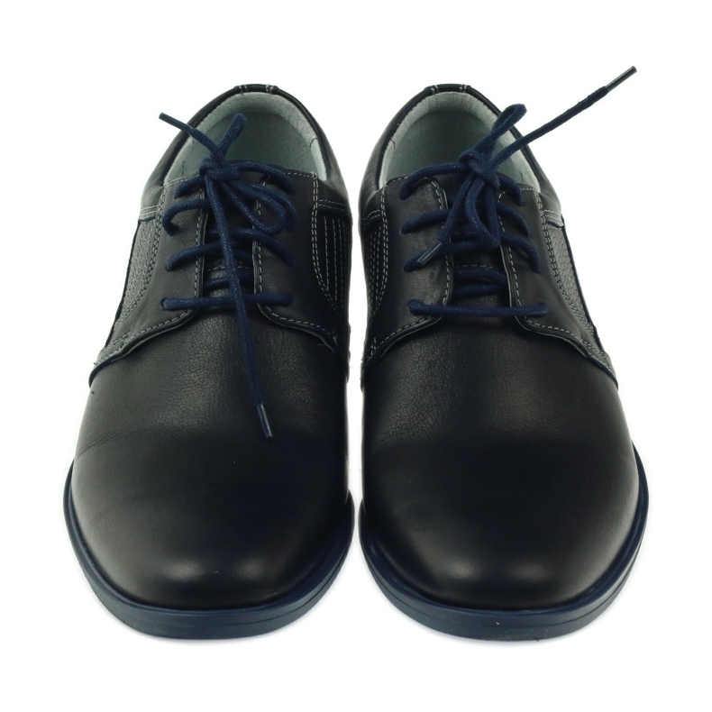 Riko Zapatos de cuero azul marino para hombres 819 3