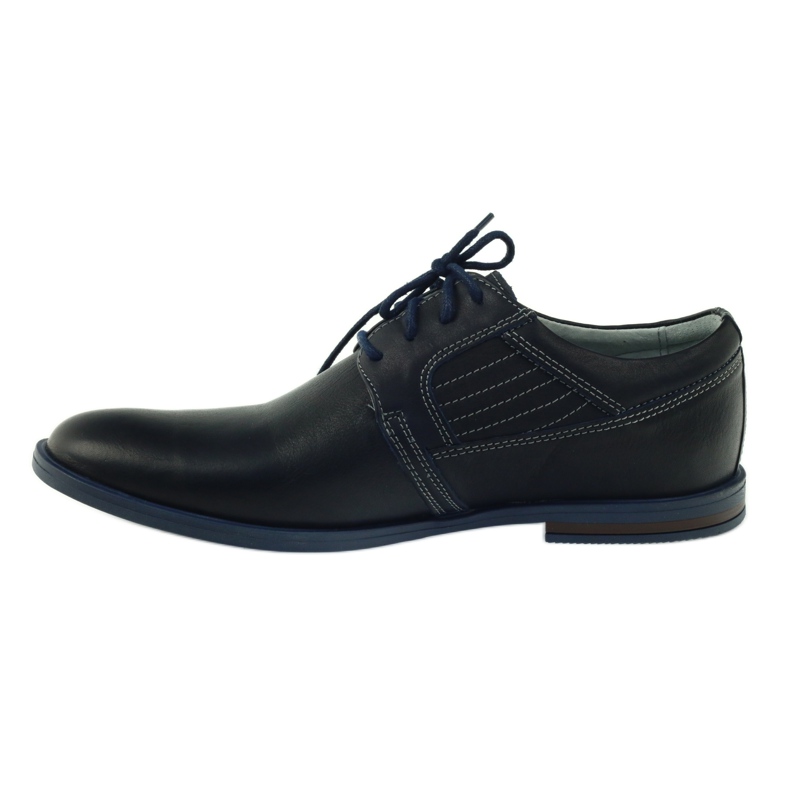 Riko Zapatos de cuero azul marino para hombres 819 2