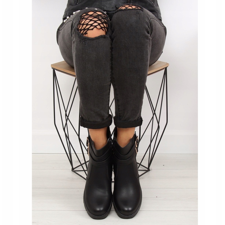 Black HY-54 Botas negras con suela gruesa negro 1 Black HY-54 Botas negras con suela gruesa negro 1