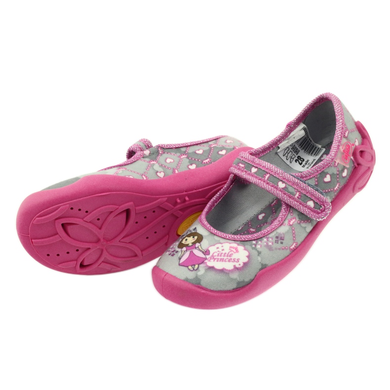 Zapatilla velcro Befado 114x305 gris rosado 5