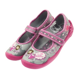 Zapatilla velcro Befado 114x305 gris rosado 4