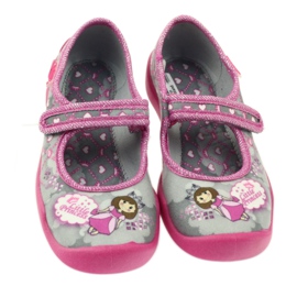 Zapatilla velcro Befado 114x305 gris rosa 3
