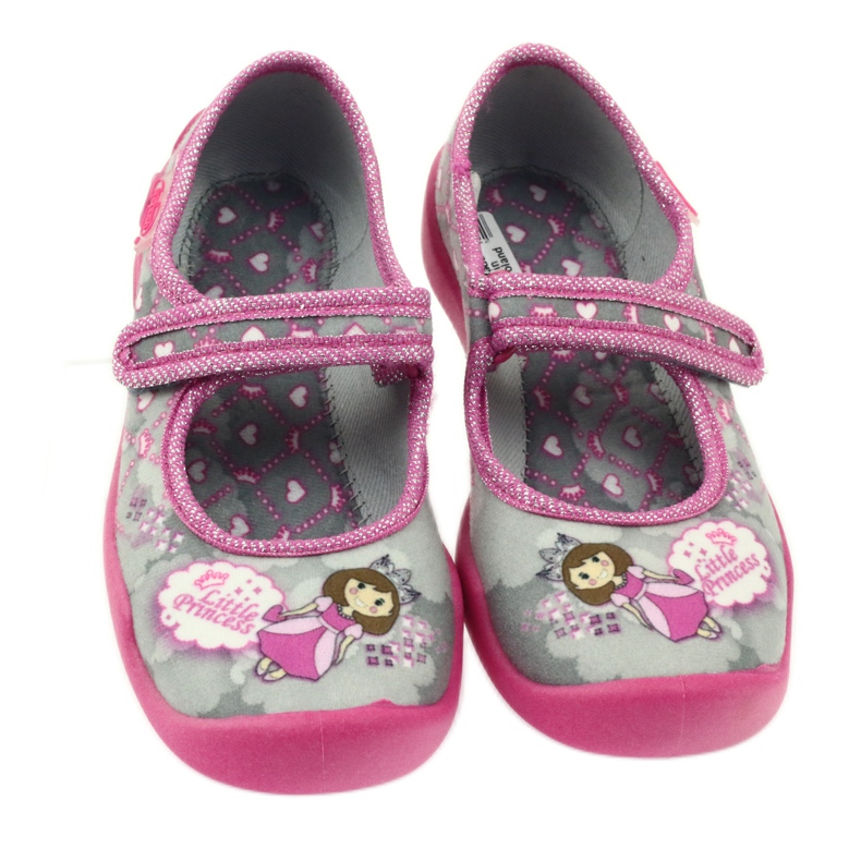 Zapatilla velcro Befado 114x305 gris rosado 3