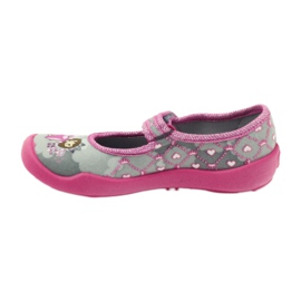 Zapatilla velcro Befado 114x305 gris rosado 2