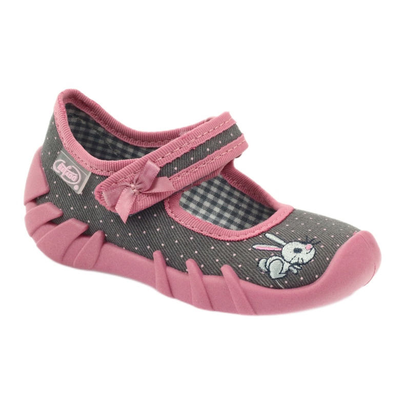 Pantuflas conejo Befado 109p168 gris rosado 1