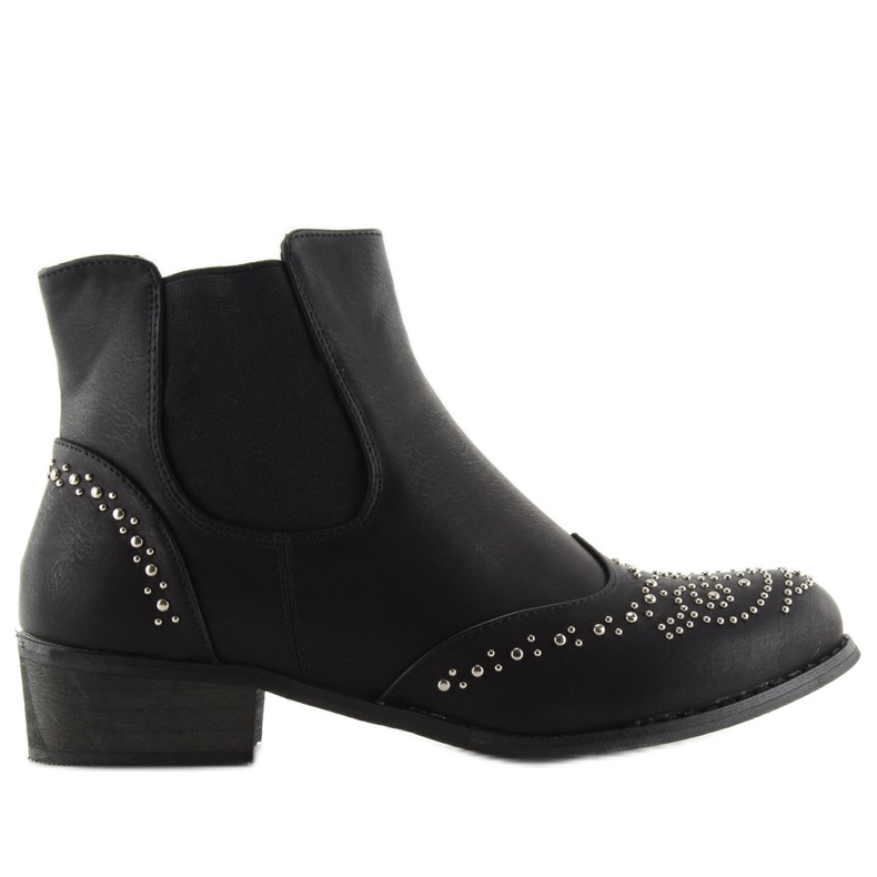 Botines Chelsea negros con tachuelas negro ka16-160sl Negro 2