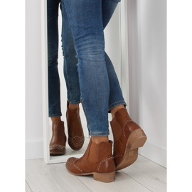 Botines Chelsea marrones con tachuelas, marrón Ka16-160sl Camel 4