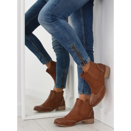 Botines Chelsea marrones con tachuelas, marrón Ka16-160sl Camel 2