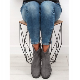 Gris Botas de tacón bajo F184 Gris 3