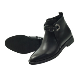 Edeo Botas de cuero negro para mujeres aisladas con Polar 3243 4